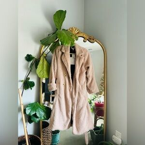 Free people pink fur coat nwt Xs